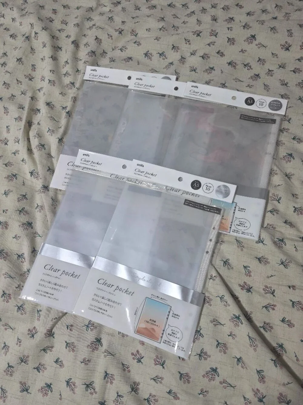 Amifa A5 Refill Sleeves Lot - Single-Pocket (5 Packs / 50 Sheets)
